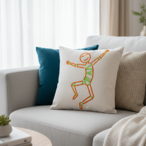 Joyful Jumper Embroidered 45x45 cm Cushion