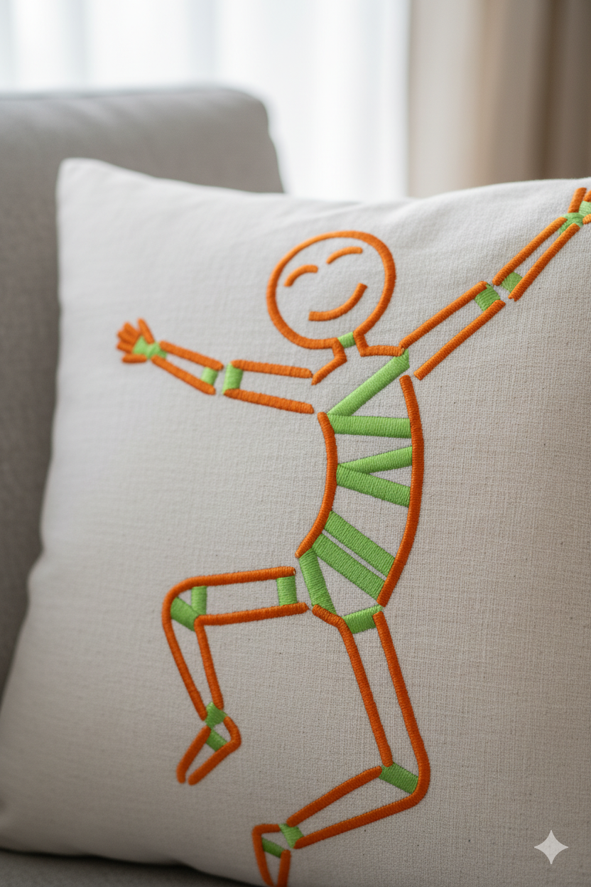 Joyful Jumper Embroidered 45x45 cm Cushion - Image 5