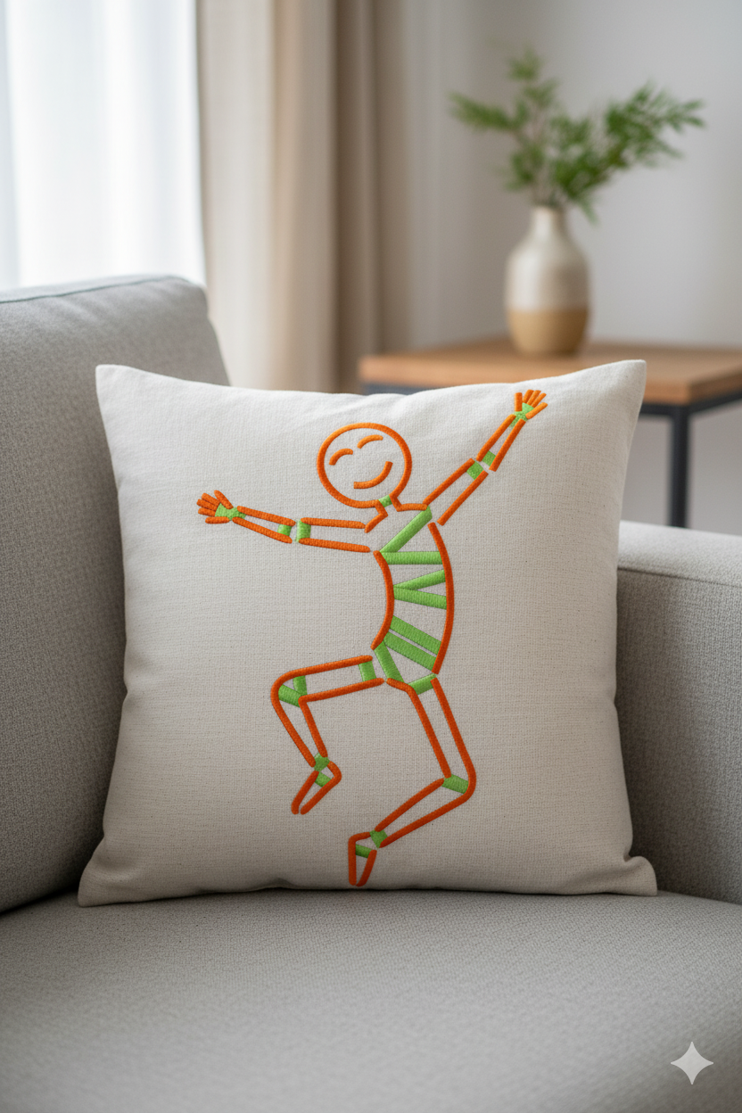 Joyful Jumper Embroidered 45x45 cm Cushion - Image 6