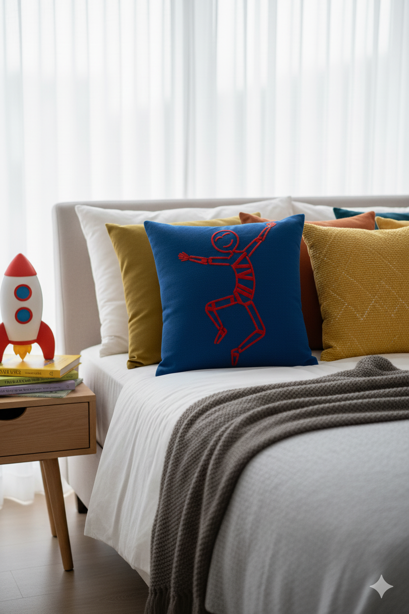 Joyful Jumper Embroidered 45x45 cm Cushion - Image 7