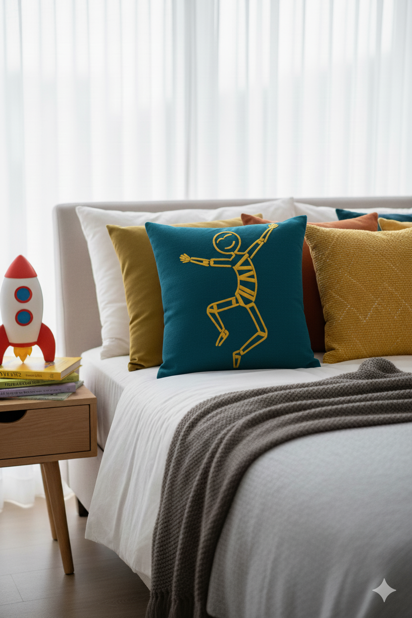 Joyful Jumper Embroidered 45x45 cm Cushion - Image 8