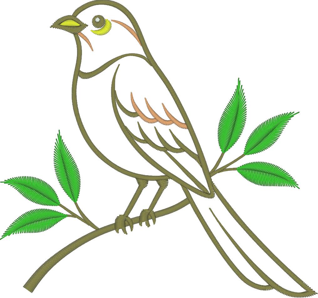 Elegant Bird Embroidery Design