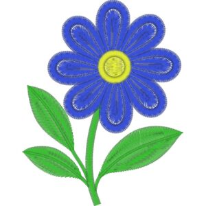 Blue Daisy Bloom Embroidery Cushion Design 50/30 cm
