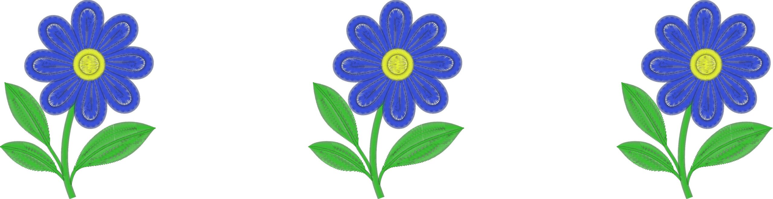 Blue Daisy Bloom Embroidery Cushion Design 50/30 cm