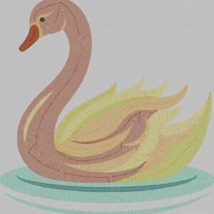 Elegant Swan Embroidery