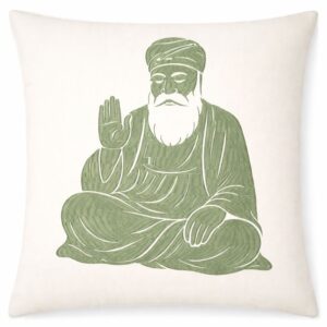 Guru Nanak Ji Embroidered Cushion Cover – 45×45 cm