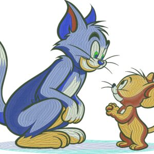 Tom & Jerry Embroidered Cushion Cover Design – 45×45 cm