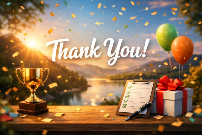 Thank you celebration in nature